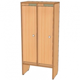 Шкаф для одежды 2-х секционный с нишей ЛДСП, дверки прямые