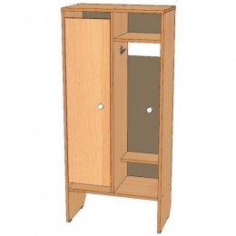 Шкаф для одежды 2-х секционный с нишей ЛДСП, дверки прямые