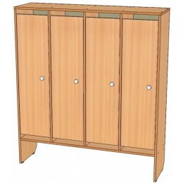 Шкаф для одежды 4-х секционный с нишей ЛДСП, дверки прямые