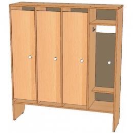 Шкаф для одежды 4-х секционный с нишей ЛДСП, дверки прямые