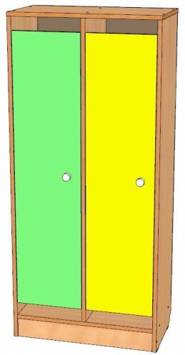 Шкаф для одежды 2-х секционный на цоколе ЛДСП, дверки прямые