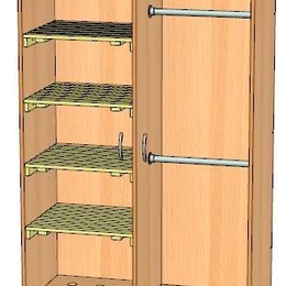 Шкаф сушильный ЛДСП (цвет-бук), дверки (цвет - на выбор)
