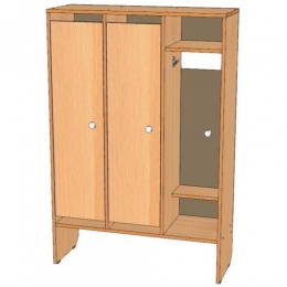 Шкаф для одежды 3-х секционный с нишей ЛДСП, дверки прямые