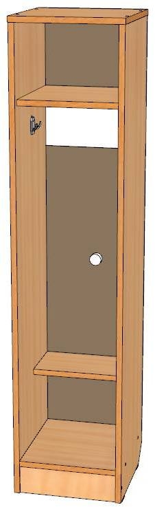 Шкаф для одежды 1-но секционный на цоколе ЛДСП, дверки прямые