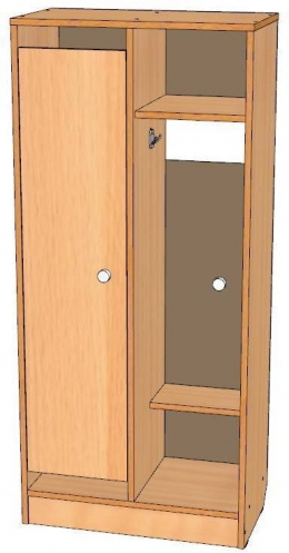 Шкаф для одежды 2-х секционный на цоколе ЛДСП, дверки прямые