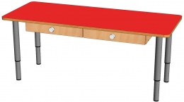 Стол-парта с двумя выдвижными ящиками на регулируемых ножках (0-3гр) ЛДСП